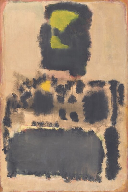No. 10, dipinto di Mark Rothko del 1948: campi scuri e gialli su fondo rosa pallido
